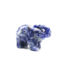 Blå Speckle Stone Dekoration, Elefant, polerad, Unisex, blå, 35.60x20.30x22.90mm, Säljs av PC