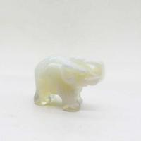 Sea Opal Decoration Elephant Carved Unisex white Sold By PC