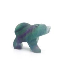 kolorowe Fluoryt Ozdoba, Niedźwiedź polarny, Rzeźbione, dla obu płci, wielokolorowy, 48.26x20.32x33.02mm, sprzedane przez PC