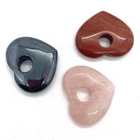 Gemstone Hängen Smycken, Ädelsten, Hjärta, olika material för val, fler färger för val, 30x35mm, Säljs av PC