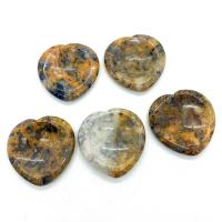 Natural Stone Thumb Worry Stone, Heart, Massage, mixed colors, 40x40x6mm, Sold By PC