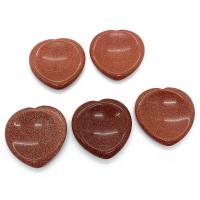 Goldstone Heart, Massage, rød, 40x40x6mm, Solgt af PC