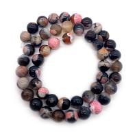Fire Agate Beads Round DIY Sold Per Approx 14.96 Inch Strand