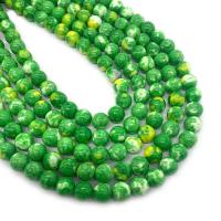 Impression Jasper Beads Round DIY green Sold Per Approx 14.96 Inch Strand