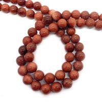 Goldstein Perlen, Goldsand, rund, DIY & verschiedene Größen vorhanden, verkauft per ca. 14.96 ZollInch Strang