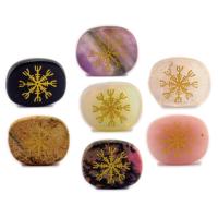 Gemstone Decoration, Ellipse, stoving varnish, different materials for choice, more colors for choice, 20x25mm, Sold By PC