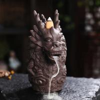 Backflow Incense Burner, Purple Clay, handmade, for home and office & durable, 126x80x156mm, Sold By PC