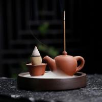 Backflow Incense Burner, Purple Clay, handmade, for home and office & durable & multifunctional, 89x87x40mm, Sold By PC