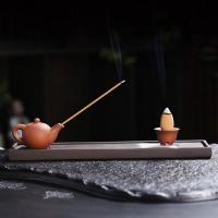 Backflow Incense Burner, Purple Clay, handmade, for home and office & durable & multifunctional, 213x43x42mm, Sold By PC