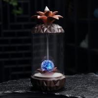 Backflow Incense Burner, Purple Clay, for home and office & durable & with LED light, 82x82x172mm, Sold By PC