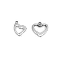 Stainless Steel Heart Pendants, 304 Stainless Steel, machine polished, fashion jewelry & polished & DIY & Unisex & different size for choice & hollow, original color, 30PCs/PC, Sold By PC