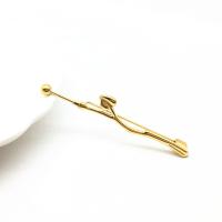 304 Stainless Steel Brooch Branch Vacuum Ion Plating fashion jewelry & polished & Unisex golden 55mm Sold By PC