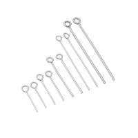 Stainless Steel Eyepins 304 Stainless Steel Stick polished DIY original color Sold By Bag