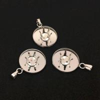 Stainless Steel Pendant Setting, 304 Stainless Steel, Round, polished, DIY, original color, 20mm, Sold By PC