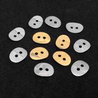 304 Stainless Steel Chain Tab, Flat Round, Vacuum Ion Plating, DIY & double-hole, more colors for choice, 14x11x1mm, Hole:Approx 2mm, 100PCs/Bag, Sold By Bag