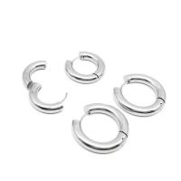 Stainless Steel Hoop Earring, 304 Stainless Steel, Round, polished, fashion jewelry & DIY & Unisex & different size for choice, original color, 100PCs/Bag, Sold By Bag