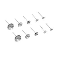 Stainless Steel Earring Stud Component 316 Stainless Steel machine polished DIY original color Sold By Bag