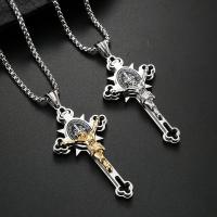 Stainless Steel Jewelry Necklace, 304 Stainless Steel, Anchor, Vacuum Ion Plating, different color and pattern for choice & With Pendant & fashion jewelry & polished & punk style & Unisex & blacken, more colors for choice, 64x32mm, Length:60 cm, Sold By PC