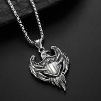Stainless Steel Jewelry Necklace, 304 Stainless Steel, Eagle, machine polished, With Pendant & fashion jewelry & polished & Unisex & blacken, original color, 45x34mm, Length:60 cm, Sold By PC