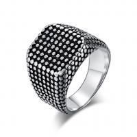 Nerezové muži prst prsten, 304 Stainless Steel, tvar krouek, módní šperky & leštěný & Punk styl & různé velikosti pro výběr & pro muže & černat, více barev na výběr, Prodáno By PC