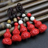 Bag Purse Charms Keyrings Keychains Cinnabar with Pterocarpus Santalinus & Bodhi Root & Wenge Calabash fashion jewelry & Unisex Sold By PC