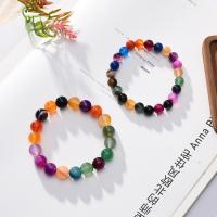 Agate Jewelry Bracelet Rainbow Agate fashion jewelry & Unisex & anti-fatigue 8mm 10mm Sold Per Approx 7.48 Inch Strand