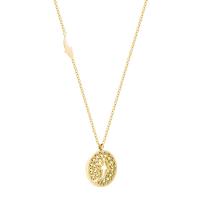 Titanstahl Halskette, mit Verlängerungskettchen von 1.97inch, goldfarben plattiert, Modeschmuck & für Frau, goldfarben, 15mm, Länge:ca. 17.72 ZollInch, verkauft von PC