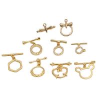Brass Toggle Clasp, gold color plated, DIY & different styles for choice & micro pave cubic zirconia, more colors for choice, nickel, lead & cadmium free, 10PCs/Lot, Sold By Lot