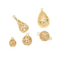 Cubic Zirconia Micro Pave Brass Pendant gold color plated DIY & micro pave cubic zirconia nickel lead & cadmium free Sold By Lot