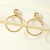 Tibetan Style Drop Earrings, fashion jewelry & for woman, golden, nickel, lead & cadmium free, 65x50mm, Sold By Pair