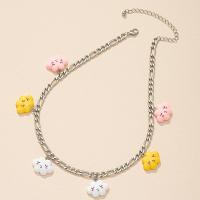 Zinc Alloy Jewelry Necklace with Plastic with 2.76inch extender chain fashion jewelry & for woman silver color nickel lead & cadmium free Length Approx 15.75 Inch Sold By PC