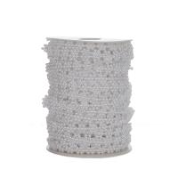 Perla Garland Strand, ABS plastike, pozlaćen, Lopta lanac, bijel, 25m/spool, Prodano By spool