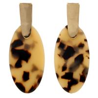 Shell Earrings, Tibetan Style, with Shell, Tibetan Style post pin, Teardrop, polished, DIY & faceted, yellow, 24x63mm, Sold By Pair