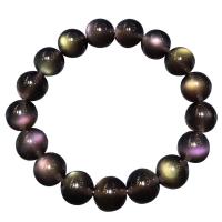 Obsidienne bracelet, poli, unisexe, noire, Longueur Environ 21 cm, Vendu par PC