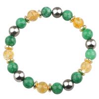 Gemstone Bracelets Natural Stone with Hematite & Zinc Alloy Round plated & Unisex 8mm Length Approx 19-28 cm Sold By PC