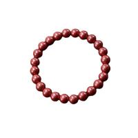Cinnabar squeegee oil Bracelet Round & for woman red Length Approx 19-28 cm Sold By PC
