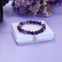 Gemstone Bracelets, Natural Stone, with Tibetan Style, Round, platinum color plated, different styles for choice & for woman, more colors for choice, Length:Approx 19-28 cm, Sold By PC