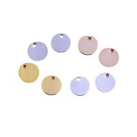 Brass Jewelry Pendants Flat Round plated Unisex mixed colors nickel lead & cadmium free 8mm Sold By PC