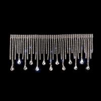 Rhinestone Rhinestone Clawed Chain, with Brass, silver color plated, different length for choice & DIY & faceted, silver color, 90mm, Sold By PC