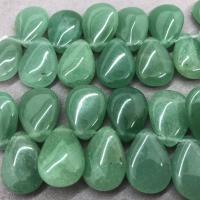 Natural Aventurine Beads, Green Aventurine, Teardrop, polished, DIY, green, 10x12mm, Approx 28PCs/Strand, Sold Per Approx 17 cm Strand