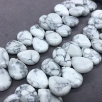 Howlite Beads, Teardrop, polished, DIY, white, 10x12mm, Approx 28PCs/Strand, Sold Per Approx 17 cm Strand