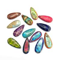Natural Imperial Jasper Pendants, Impression Jasper, Teardrop, DIY, more colors for choice, 15x35x6mm, Sold By PC