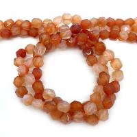 Natural Red Agate Beads Round Star Cut Faceted & DIY red Sold Per Approx 14.96 Inch Strand