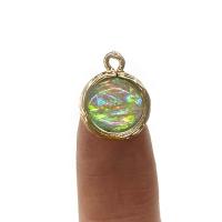 Crystal Pendants, with Brass, Round, plated, DIY, more colors for choice, Sold By PC
