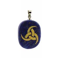 Gemstone Pendants Jewelry, with Brass, Ellipse, silver color plated, different materials for choice, more colors for choice, 20x25mm, Sold By PC