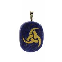 Gemstone Pendants Jewelry with Brass Ellipse silver color plated Sold By PC