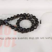 Natural Labradorite Beads, Round, polished, DIY & different size for choice, black, Sold Per Approx 14.96 Inch Strand
