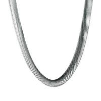 Titanium Steel Necklace with 1.97inch extender chain fashion jewelry & Unisex silver color 8mm Length Approx 19.69 Inch Sold By PC
