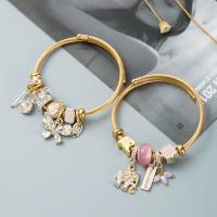 Zinc Alloy Bangle with Resin Unisex & with rhinestone golden nickel lead & cadmium free Inner Approx 55mm Sold By PC