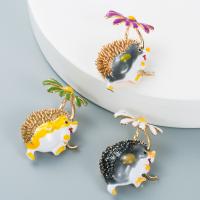 Enamel Brooch Zinc Alloy Hedgehog fashion jewelry & for woman nickel lead & cadmium free Sold By PC